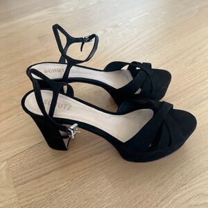 SCHUTZ Black Strappy Heels